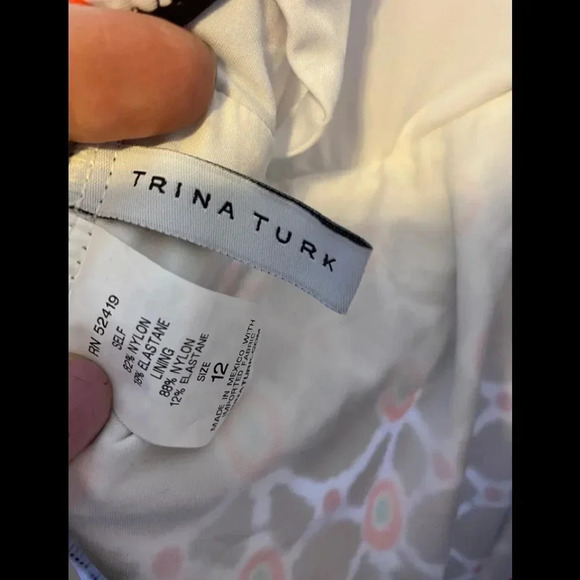 NWOT Trina Turk Venice Beach One Piece Swimsuit Mocha Sz 12 - Picture 7 of 9